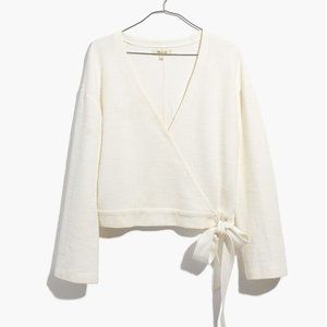 ❤️SOLD❤️ Madewell Texture & Thread Wrap Top white top